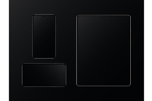 Set of black smartphone and tablet, a Technology Illustration by Vector Creator