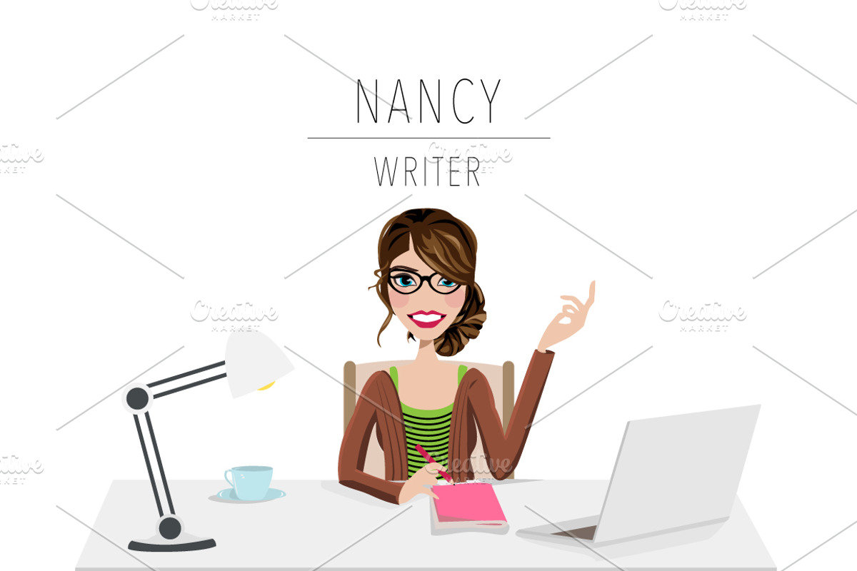 Writer / Blogger Portrait Creator, a Person Illustration by Lauren Lesley Studio (Photo 20 of 33)