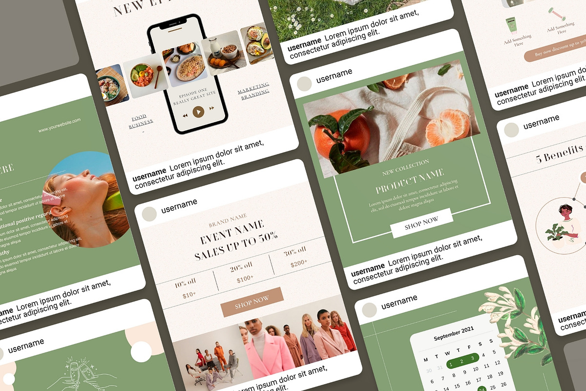 Matcha Latte Instagram Bundle| Canva, a Social Media Template by DesignbySamVN (Photo 2 of 10)