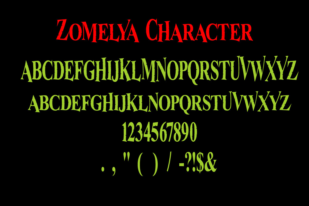 Zomelya Halloween Horror Display, a Font by IHDSTD (Photo 9 of 9)