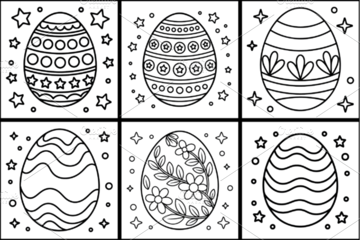 Bold & Easy Easter Egg Coloring Book, a Seasonal Illustration by Design Station (Photo 2 of 3)