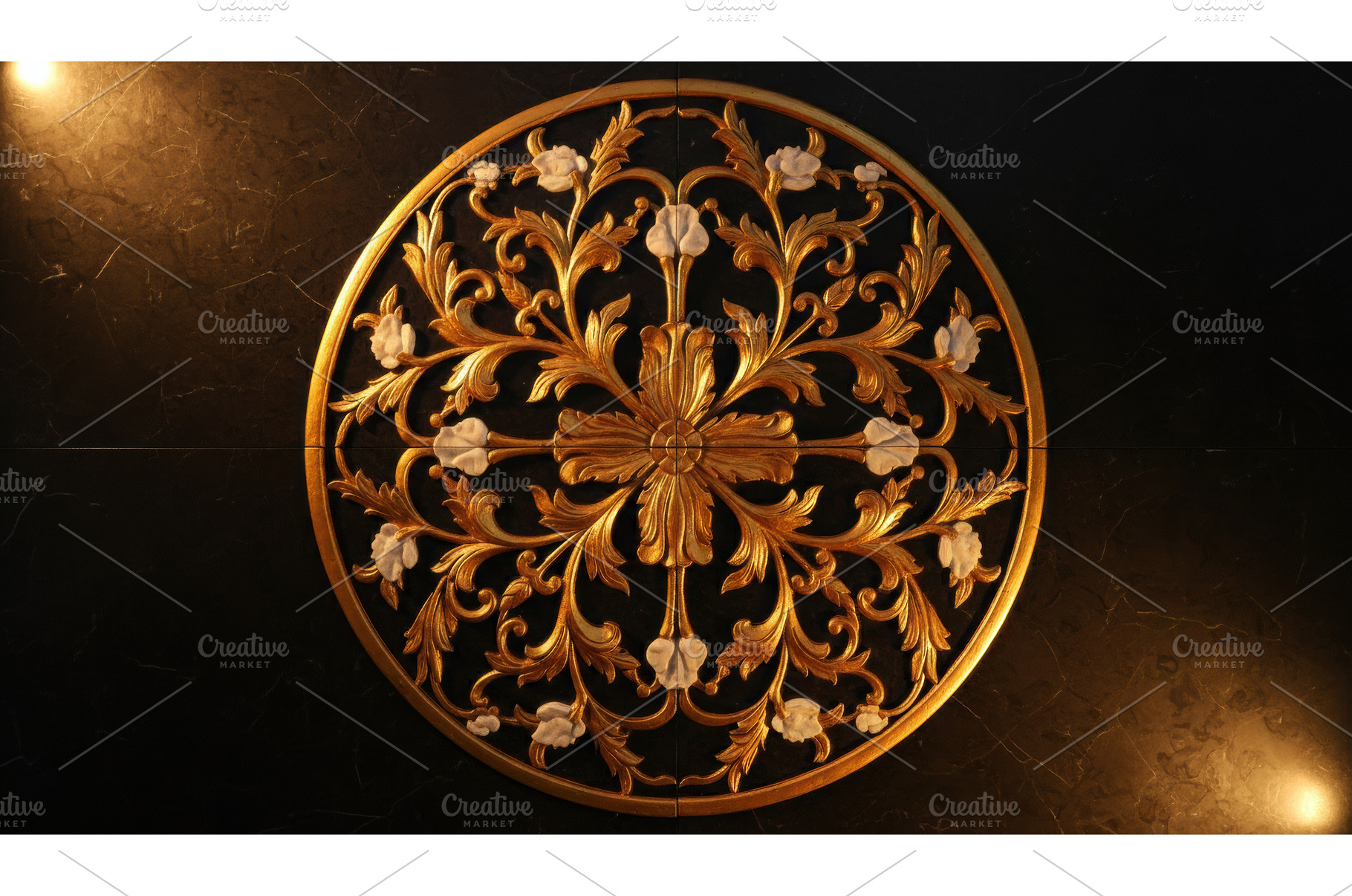 Ornate circular gold and white, a Background Photo by Igor Tichonow