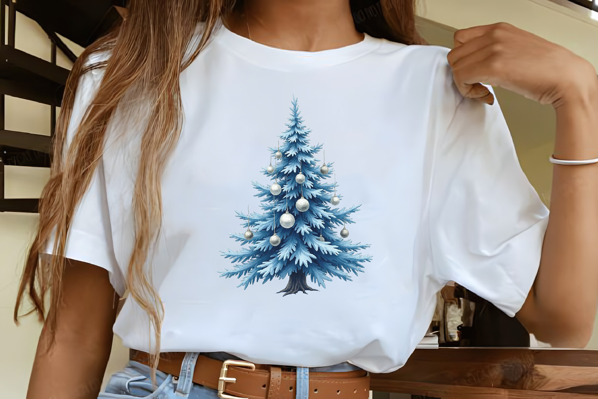 Watercolor Christmas Tree Clipart Bu, an Illustration by CrexoraLab (Photo 3 of 5)