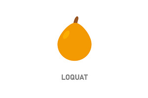 Loquat tropical fruit. Small orange, a Food Illustration by GraphiShop