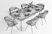 Dining furniture set 1504, a Furniture 3D Model by inDahouze (Thumbnail 9 of 10)