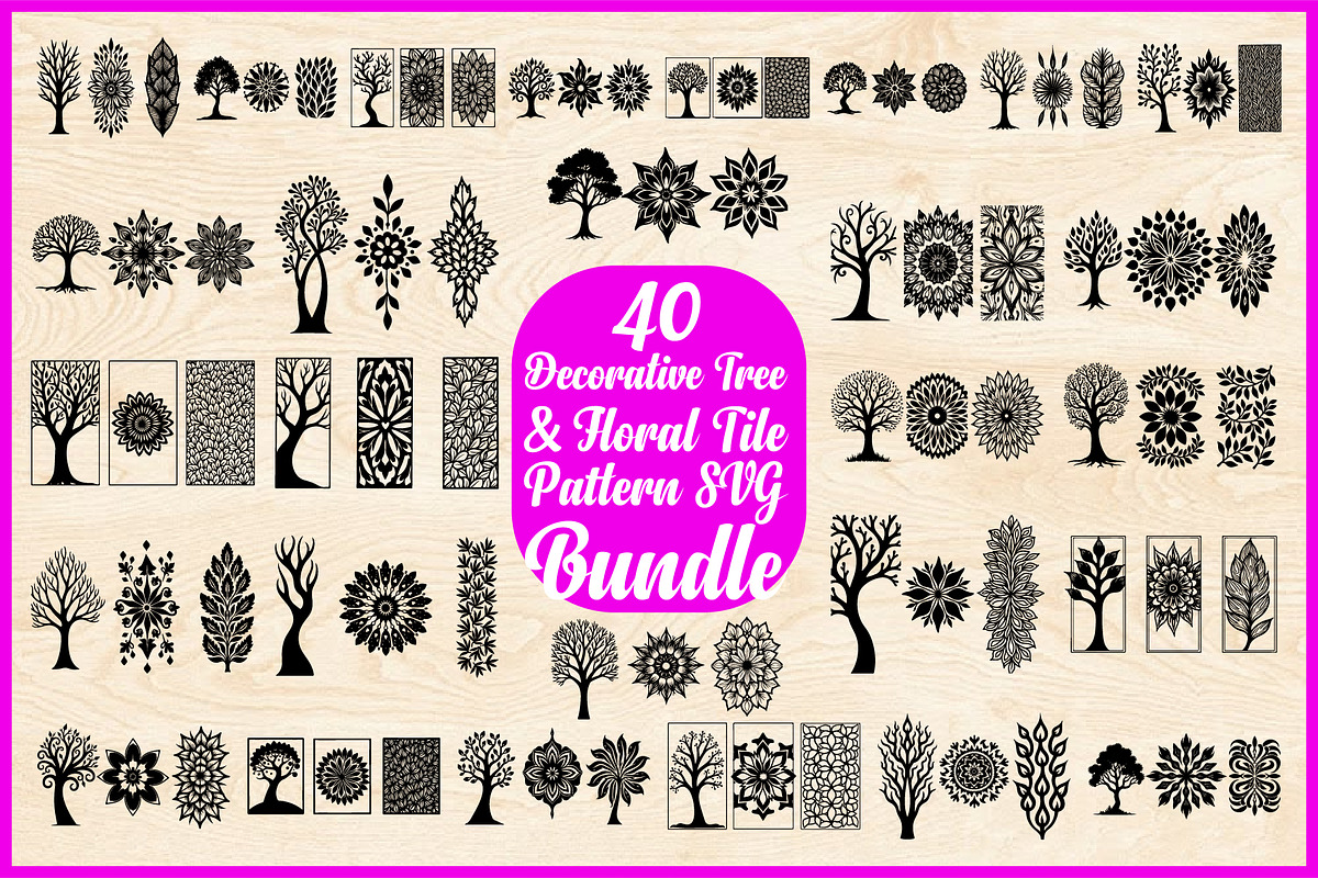 Decorative Tree Floral Tile Pattern, a Decorative Illustration by Artivon (Photo 1 of 6)