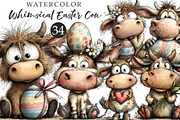 Whimsical Easter Cow Clipart, an Illustration by OK Design (Thumbnail 1 of 6)
