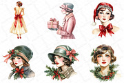 1920 Coquette Christmas Girls Clipar, an Illustration by DreamPrint404 (Thumbnail 7 of 7)