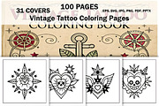 Vintage Tattoo Coloring Book, a Decorative Illustration by Design Station (Thumbnail 2 of 3)