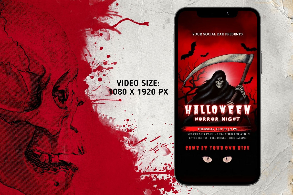 Halloween Party Invitation Template, a Social Media Template by Your Social Bae (Photo 3 of 5)