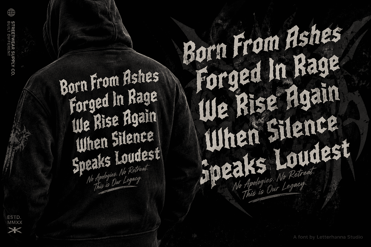 Bloodclaw Font – The Baddest Font, a Blackletter Font by Letterhanna Studio (Photo 3 of 9)