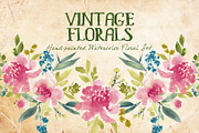 Vintage Florals- Watercolor Clip Art, a Decorative Illustration by SmallHouseBigPony (Thumbnail 3 of 5)