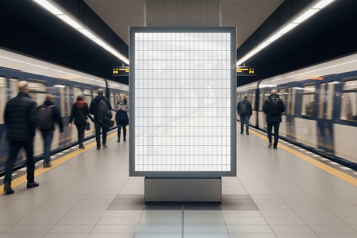 Station Subway Lightbox Poster Mock, an Advertising Mockup by graphypix (Photo 4 of 4)