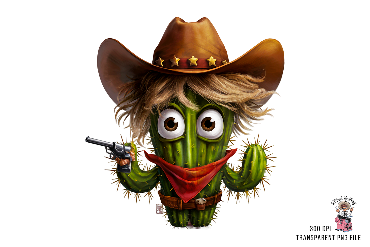 Cactus with Cowboy Hat PNG Bundle, a Graphic by Clipart Bloom (Photo 11 of 15)