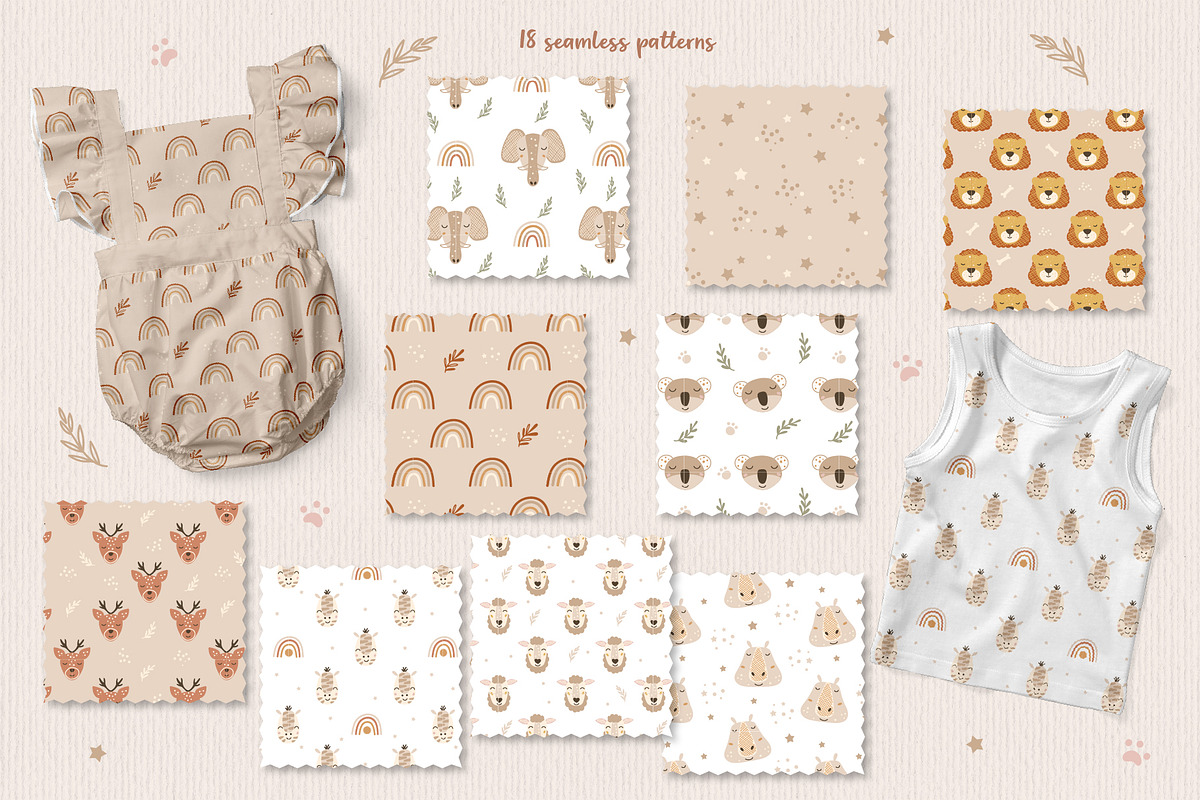 Animal Faces and Boho Rainbow Bundle, an Animal Illustration by DearLetters (Photo 8 of 14)