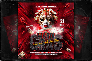 Mardi Gras Carnival Party Flyer, a Flyer Template by OnurDemircan