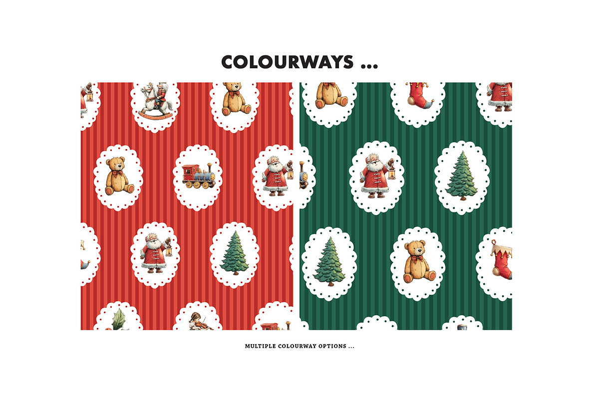 Vintage Christmas nostalgic pattern, a Texture Graphic by Milatoo (Photo 3 of 6)