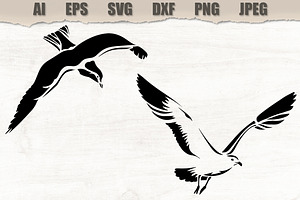 Stencils Seagull Bird, an Animal Illustration by MARYCRAFTIRIA