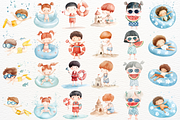 Cute Summer Beach Watercolor PNG, a Person Illustration by SugarCloudStudioArt (Thumbnail 4 of 6)
