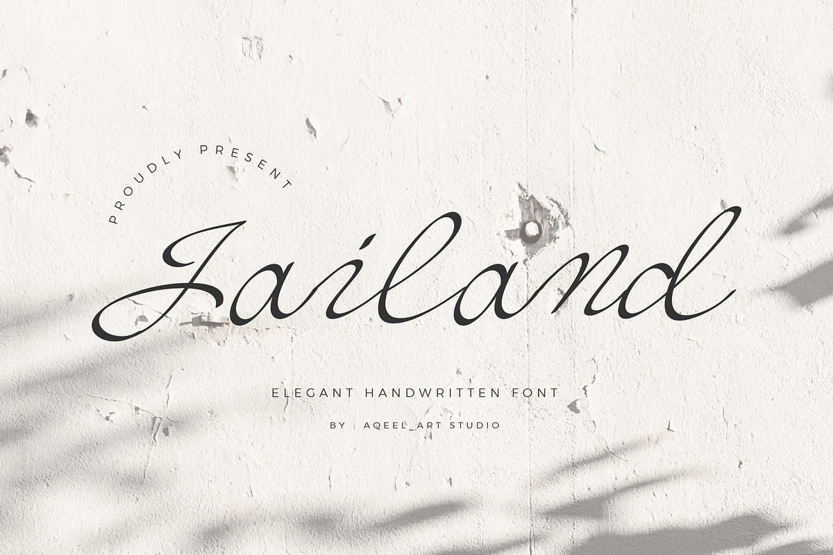 Jailand - Elegant Script Font, a Script Font by Aqeel_Art (Photo 1 of 8)
