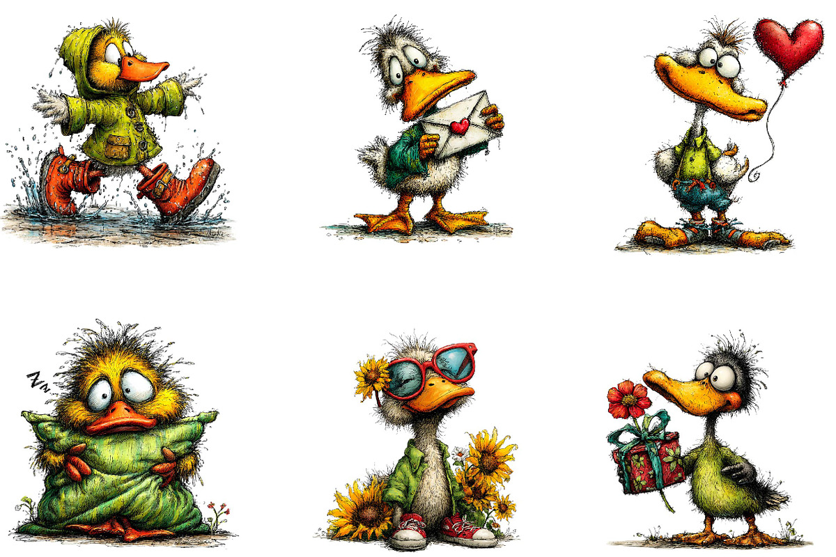 Cute spring duck clipart, an Illustration by CreationArt (Photo 7 of 7)