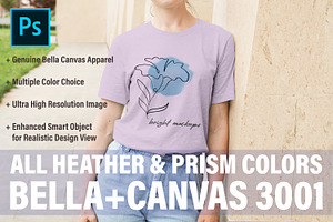 Bella Canvas 3001 Heather Mockup