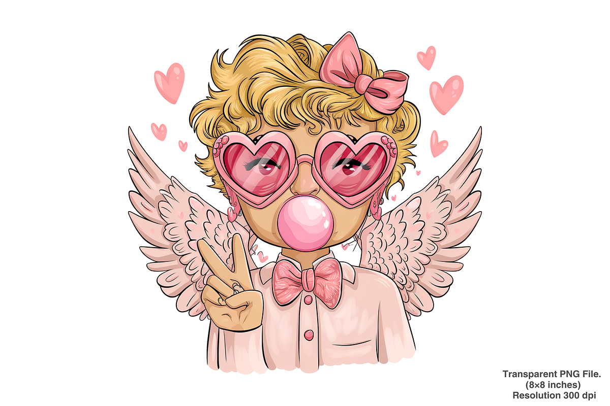 Cupid with Bubblegum PNG Clipart, an Illustration by Black Gallery (Photo 2 of 14)
