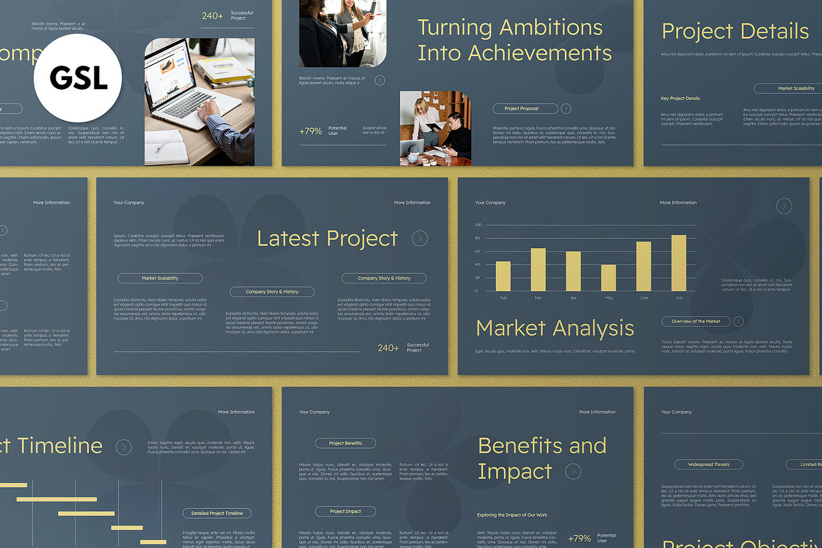 Blue Project Proposal Google Slide, a Presentation Template by graphicook (Photo 1 of 4)