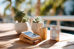 Innovative solarpunk accessories designed for sustainable living and eco-friend, a Photo by AlyaAnd