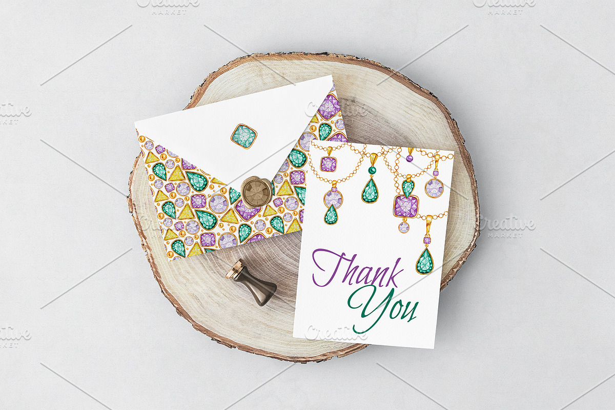 Crystal gold Jewelry Watercolor, an Object Graphic by svetlanaARTdreams (Photo 14 of 14)