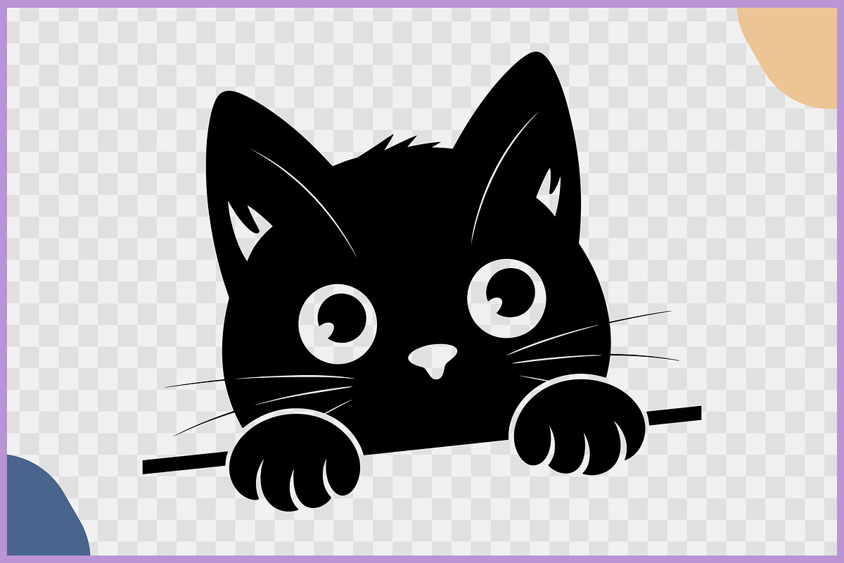 Black Cat Peeking Clipart SVG Bundle, an Animal Illustration by Gfx Expert Team (Photo 14 of 18)