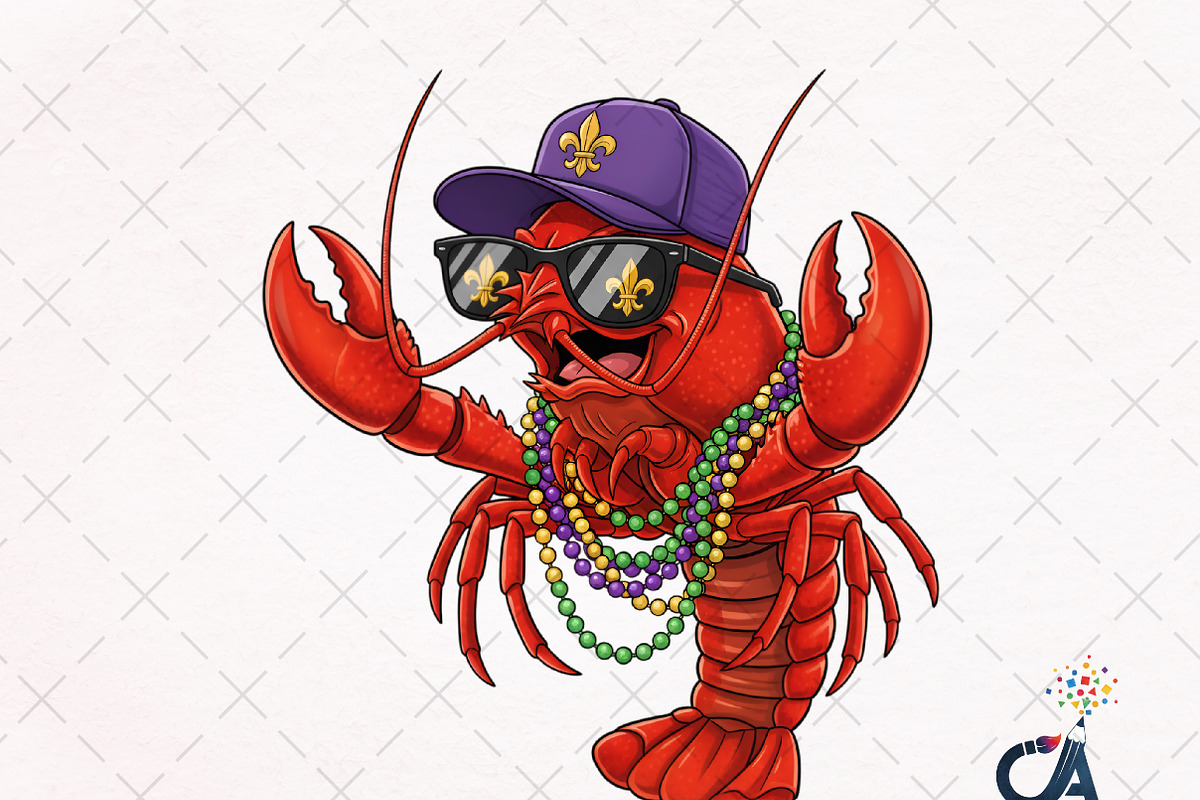Mardi Gras Crawfish PNG, an Illustration by Creative Art (Photo 1 of 6)