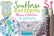 Seahorse Seamless Patterns, a Pattern Graphic by Michiru13 (Thumbnail 1 of 23)