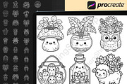 200Kawaii Plant Pot Procreate Stamps, a Brush Add-On by DrawingStoryShop (Thumbnail 5 of 6)