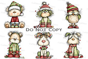 Whimsical Grumpy Animals Christmas, an Illustration by Craft Nest (Thumbnail 7 of 8)