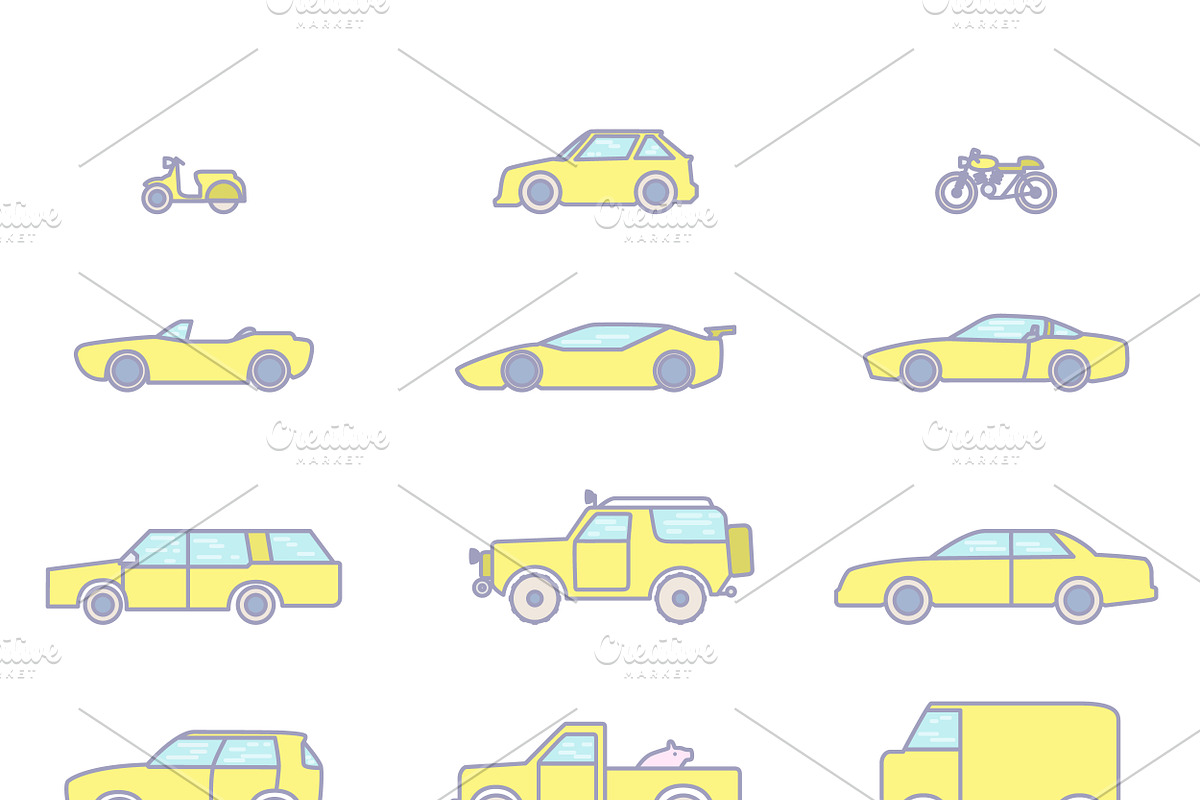 Car types set, an Outline Icon by Funky corner (Photo 1 of 2)