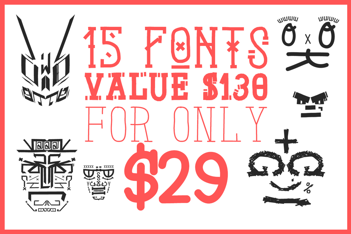 Face to Face Handdrawn Font bundle preview 3