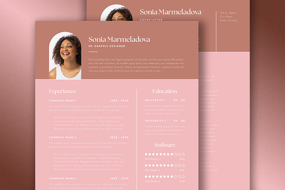 Pink Brown Minimal Resume preview 2