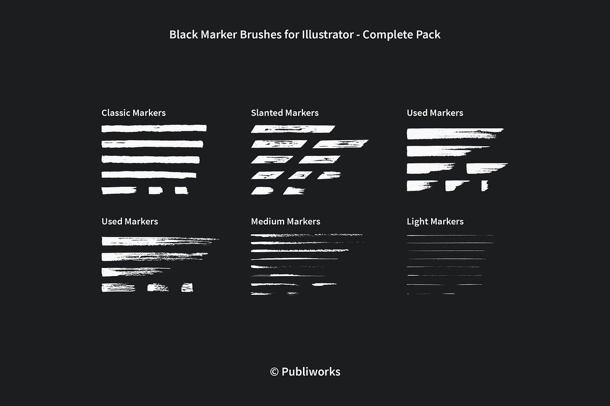 Black Marker Brushes for Illustrator preview 5