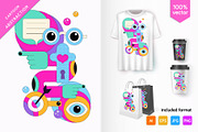 Cartoon geometric art, a Decorative Illustration by KENO Mascots (Thumbnail 1 of 3)