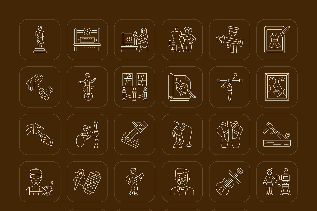 Artistic Icons Set, an Outline Icon by Prosymbols (Photo 8 of 8)