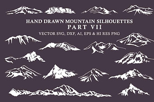 Hand Drawn Mountains And Trees 7