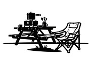 Picnic Table Puzzle Clipart Set, an Object Illustration by Designer_Momina (Thumbnail 5 of 15)