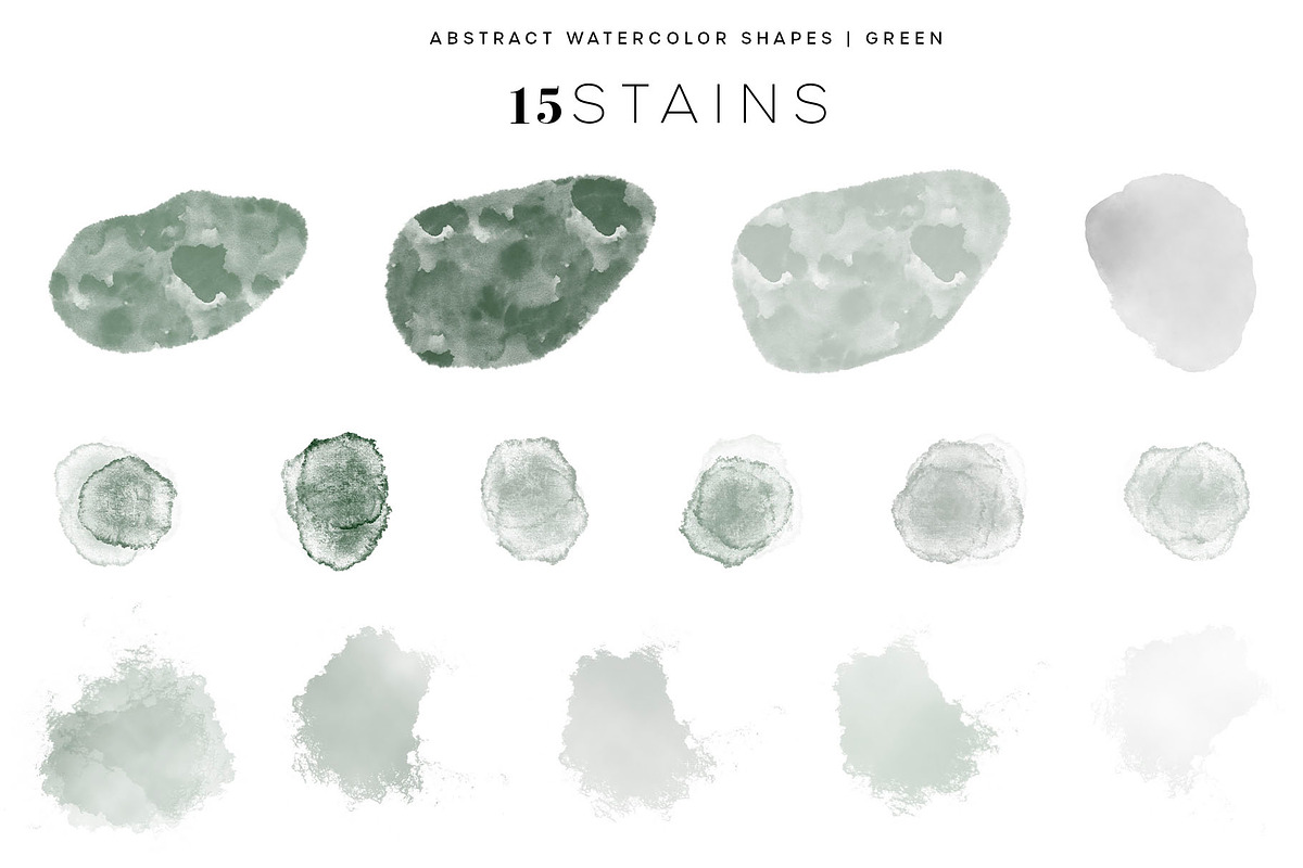 Abstract Watercolor Shapes | Green, a Texture Illustration by agarimoestudio (Photo 9 of 9)