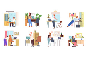 Office desk exercises. Employee, a Sport Illustration by Stock-Smart-Start