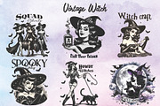 30 file Vintage Halloween Witch, an Object Graphic by Little Mango (Thumbnail 2 of 4)