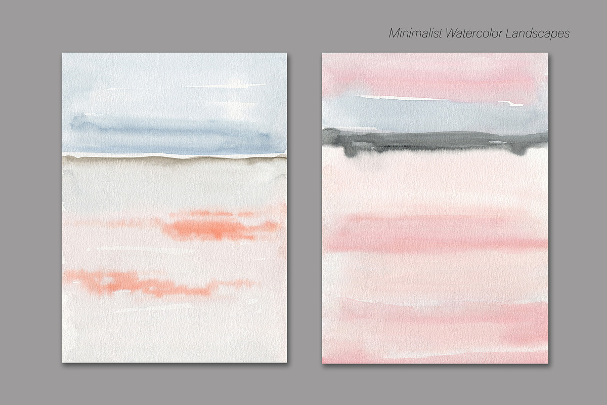 Minimalist Watercolor Landscapes, a Background Graphic by Marmoris.Arts (Photo 7 of 23)