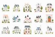 French Chateau Watercolor Clipart, an Illustration by Libby Wishes (Thumbnail 2 of 7)