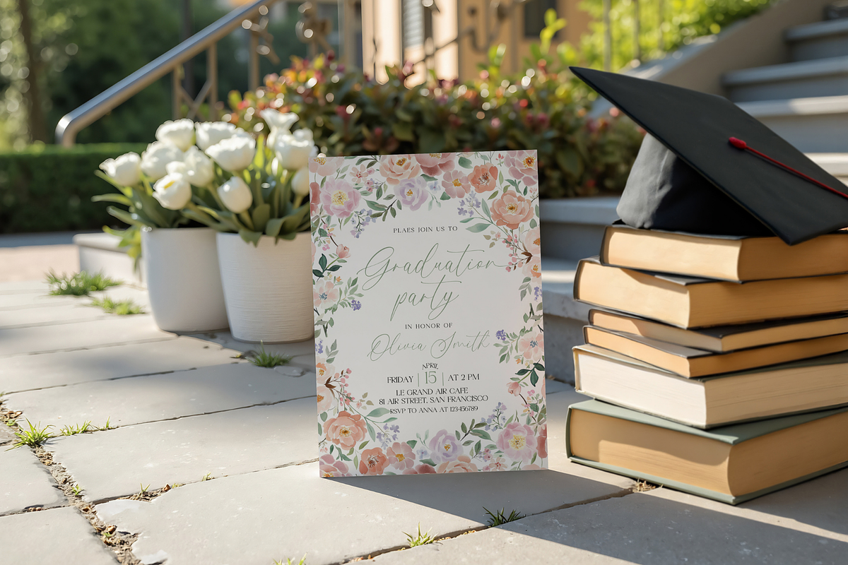Cottagecore Senior Invite 2026, an Invitation Template by MockupWizard (Photo 3 of 3)