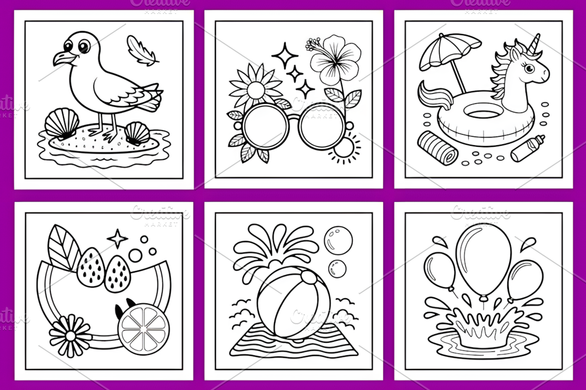 Bold and Easy Cute Summer Coloring, a Seasonal Illustration by Ink Gallery (Photo 4 of 4)
